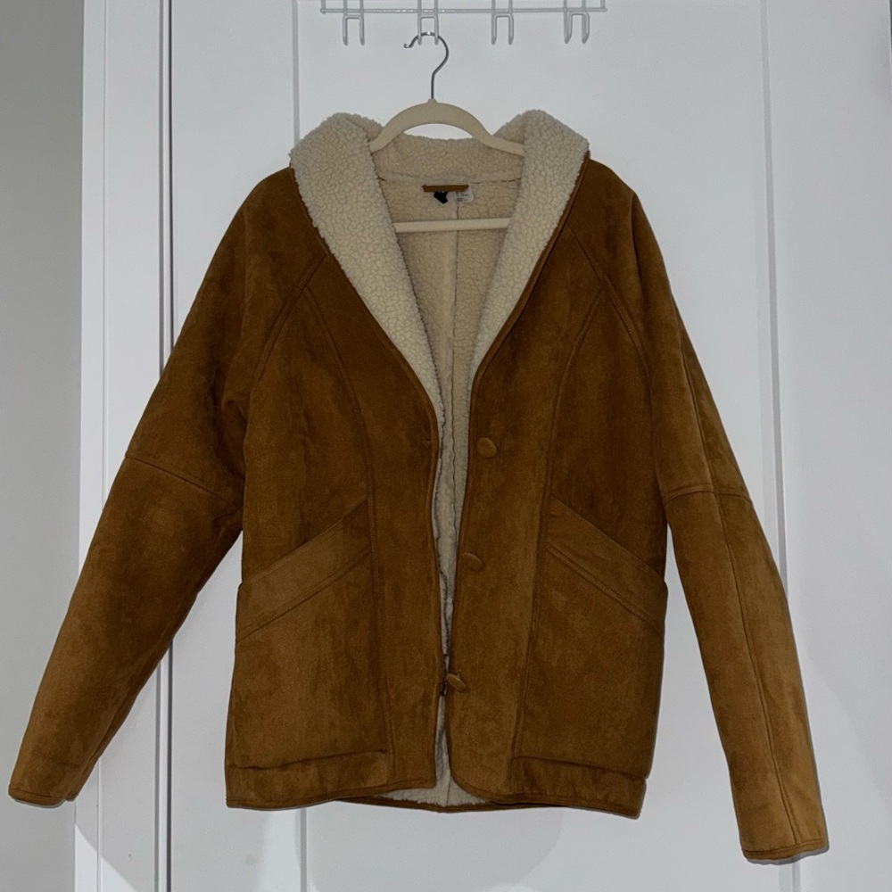 Brown Sherpa-Lined Jacket